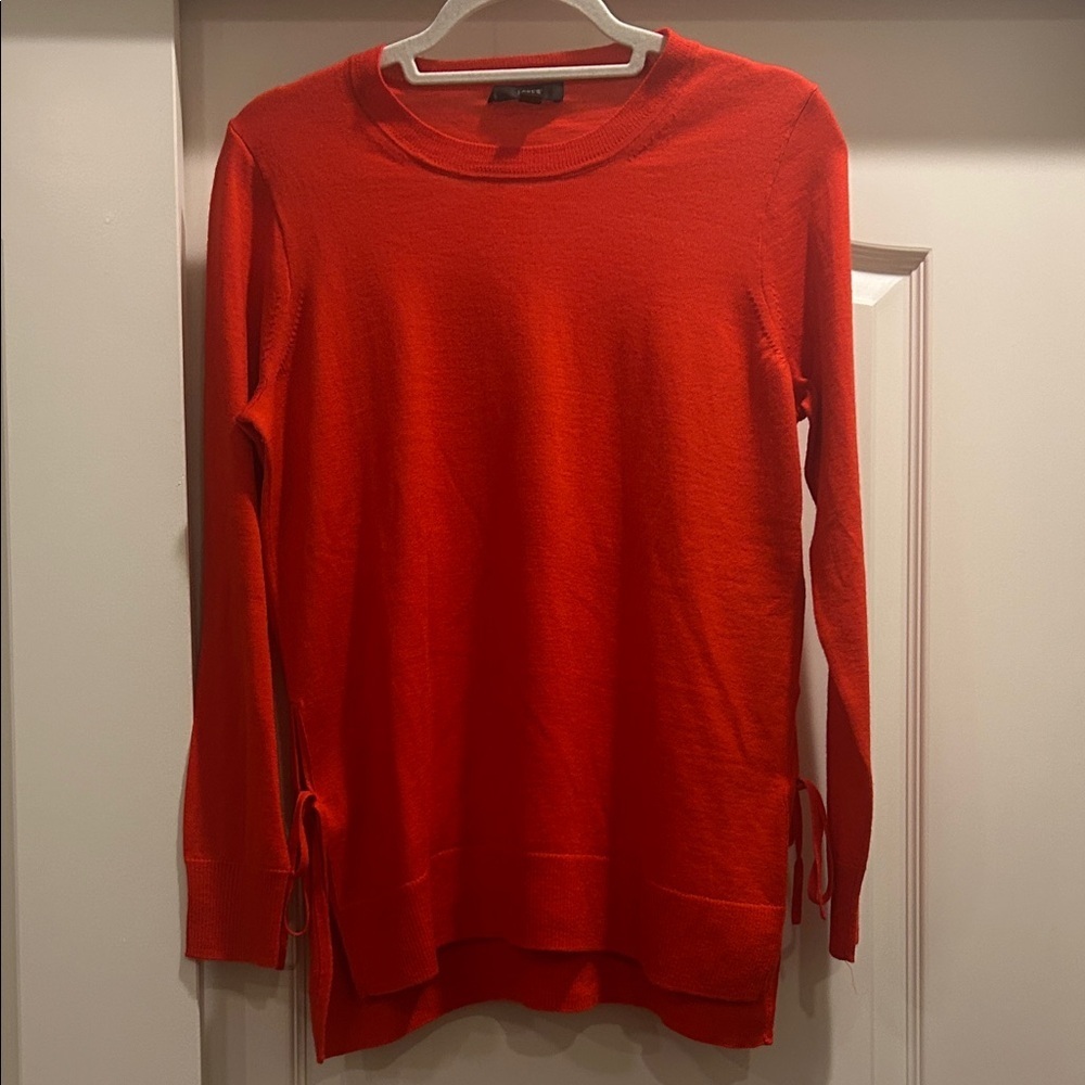 J Crew Merino Wool Lightweight Sweater with Side Slits and Ties